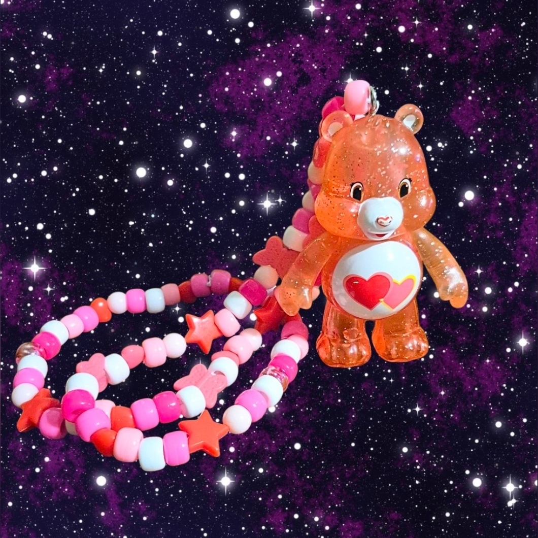 Pink Care Bears Toy Kandi Necklace